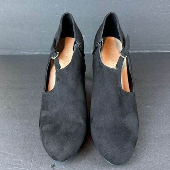Women's Kelly & Katie "Chayse" Black Faux Suede Side Zipper High Heels Size 10 - Picture 2 of 7